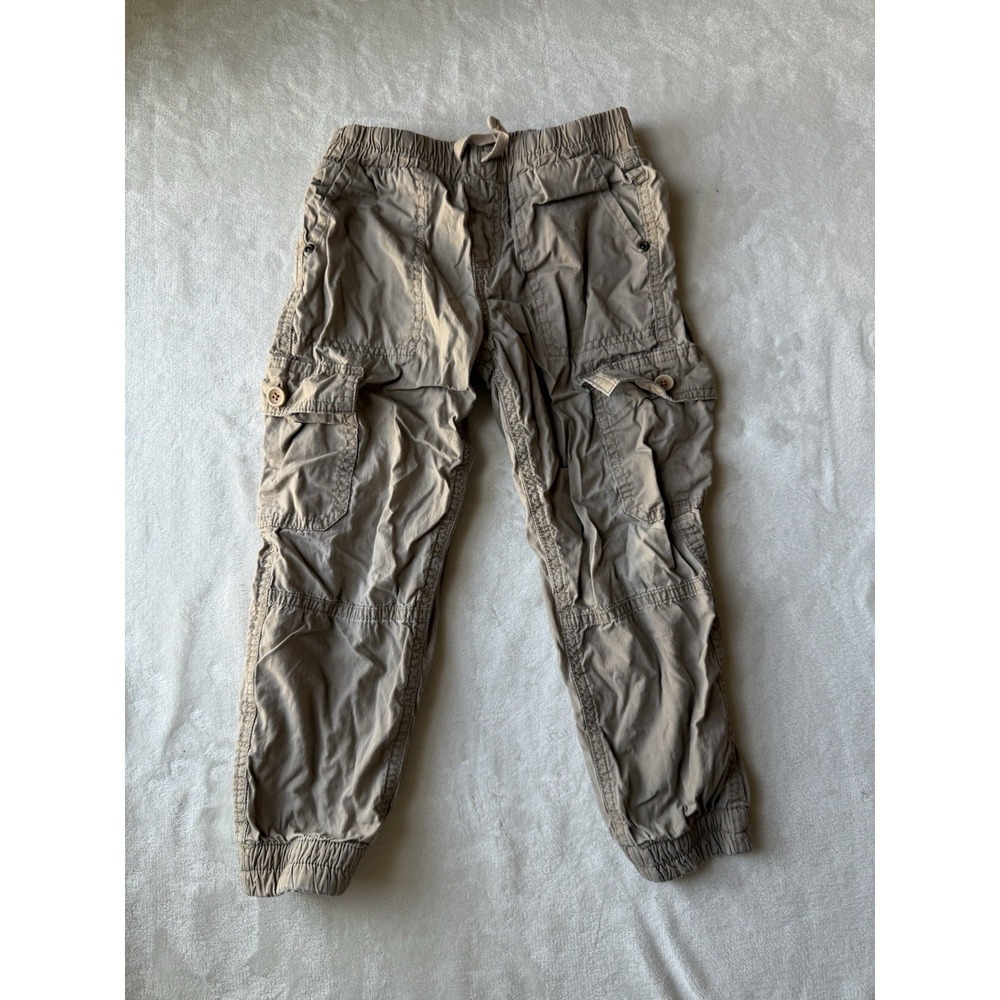 Lee Cargo Jogger Pockets Boys Size 6 Beige Elastic Waist Drawstring